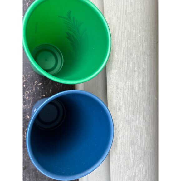 Starbucks Holiday 2021Reusable Plastic Cold Cups Set Of 2 Green & Blue Christmas - Picture 7 of 8